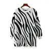 Women's Sweaters 2023 Europe And America Autumn Winter Zebra Pattern Fashion Knit Pullover Sweater Large Round Neck