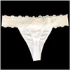 Sublimação em branco Tanga de Poliéster Renda Impressão Dupla Face Personalizada Roupa Interior Feminina Drop Delivery Office School Business Dh2Gw