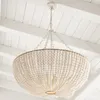 Żyrandole American Country Drewniana koralika żyrandol lampa atmosfery w salonie lampy w stylu duszpaster