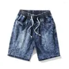 Męskie spodenki Summer Duża rozmiar Krótki mężczyźni Casual plus duże czarne 5 luźnych dżinsów 8xl Brody Knee Pants Y2K 5xl 7xl Blue