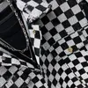Gilet da uomo PFNW Primavera Autunno High Street Darkwear Gilet Paillettes Colore a scacchi Contrasto Senza maniche Abiti alla moda 28A3139