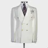 Sjaal Revers Business Smoking Heren Broek Past Double Brested Bruidegom Wedding Prom Party Blazer Overjas Met Pants2729