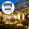 Vägglampa 4 i 1 utomhus trädgårdslampor Vattentät soldriven kroppsinduktion för verandans innergård