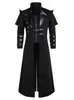 Herrgravrockar Vintage Men's Gothic Steampunk Long Jacket Trench Coat Retro Medieval Warrior Knight Overcoat Male Victoria Long Coat Plus Size 230725