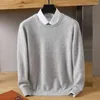 Pulls pour hommes automne et hiver col rond petites particules lâches grande taille jeune pull en vison avec pull à manches longues.