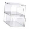 Storage Boxes 2Pcs Acrylic Container Toiletries Holder Desktop Clear Organizer Drawer For Hair Brushes Combs Makeup Jewelry Cosmetics