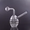 2 styles pour l'option Brûleur à mazout en verre Bong Narguilé Tuyaux d'eau avec épais Pyrex Clear Heady Recycler Dab Rig Bongs à main pour fumer Outil avec pot d'huile de tige inférieure