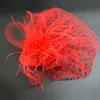 Feminino Retrô Feather Wave Net Fios Chapéu Noiva Elegante Hairpin Net Hats Half Face Cover Chapéus Festa de Casamento Acessórios para o Cabelo