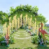 Fleurs décoratives décoration de mariage glycine fleur chaîne artificielle vigne couronne arc bricolage décor à la maison fausses plantes lierre tenture murale rotin