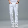 Herrenmode Streetwear Weiche weiße Denim-Hose Männer Baggy Slim Fit Hose Klassische Business-Arbeit Lässige und einfache Jeans Homme 211009 L230726