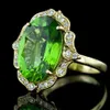 Bright Green Stone Women Rings for Wedding Evening Party Elegant Bridal Finger Ring Gorgeous Cz Gold Color Trendy Jewelry287a