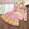 衣類セットベアリーダーの女の子冬の服セット長袖セットスカート2 PCS衣料品スーツボウベイビー衣装キッズガールズ服C1223 Z230726