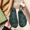 Slipper Womens Fashion Embroidered Canvas Designer Slides glid på tofflor Girls 60mm Canvas Covered Platform Sandaler Size35-46 01