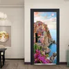 Sculptures Seaside Scenery 3d Pvc Selfadhesive Door Sticker Sea Beach Mural Poster Home Decoration Decal Porch Natural Landscape Wallpaper