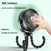 Lasapparatuur Xiaomi Porte-poussette portable 5200mAh Batterie Powered USB Rechargeable Fan Fan Ventilateur Mini Ventilator Table Silencieux refroidisseur extérieur