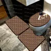 Letters Flowers Bathroom Rugs Vintage Striped Toilet Seat Case Home el Non Slip Floor Mats Carpet Anti Skid Toilet Cover Set275M