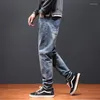 Męskie spodnie 2023 workowate dżinsy Mężczyźni luźne fit harema szeroka noga litery mody retro niebieska hip hop streetwear swobodny dżinsowe spodnie