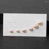 Boucles d'oreilles à tige 3 paires de perles d'eau douce naturelles pour femmes filles couleurs perle de culture boucle d'oreille bijoux de mariage fins cadeaux