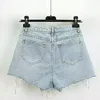 Kvinnors shorts sommaren rippade jeans kort femme hög midja diamant tassel y2k casual bottnar för damer denim shorts kvinnor kläder mode 230725