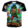 Herren-T-Shirts, St. Patrick's Day, Kleeblatt, irisches T-Shirt, Anime-Cartoon-Grafik, für Unisex-Erwachsene, Stempeln, Polyester