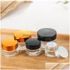 Packing Bottles 5G 10G Glass Jar Face Cream Bottle Cosmetic Empty Container With Black Sier Gold Lid And Inner Pad For Lotion Lip Balm Otpcm