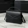 10A Mirror Quality Designers Small Cassandra Flap Bag 24cm Womens Real Leather Black Purse Luxurys Handle Handtassen Crossbody schouderriem tas met doos