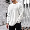 Camisolas Masculinas Kintting Sweater Masculina Moda Casual Manga Comprida Lã Macia Outono Inverno Solta Tamanho Grande Elasticidade Pulôver Masculino