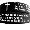 Bulk partier 100st engelska Jeremiah 2911 lords bön män mode kors silikon armband armband hela religiösa Jesus jude244h