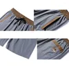 Men's Shorts Summer Stretch Lace-up Fashion Casual Beach Pants Hanzi Embroidered Black And Khaki Splicing M-5XL 6XL