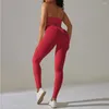 Aktive Sets Nahtloses Yoga-Set, gerippte Workout-Outfits für Frauen, Trainingsanzug, 2 Stück, hängender Hals-BH, hohe Taille, Leggings, Fitness-Studio-Kleidung