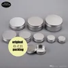 50pcs / lot Bouteille en aluminium 5g 10g 20g 50g 100g Boîte en aluminium filetée ronde Ligne de pêche Crème alimentaire Boîtes en métal3463