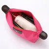 1 peça dobrável bolsa de cosméticos para viagem feminina mini bolsa de maquiagem para meninas organizadora à prova d'água de náilon vermelho com zíper bolsa de higiene pessoal
