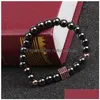 Perlé Noir Zircon Boîte Aimant Perles Brins Bracelet Pierre Bracelets Bracelet Manchette Femmes Hommes Mode Bijoux Drop Delivery Dh2Vk