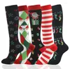 Sports Socks Calcetinos de Navidad 5/6 Pares por Conjunto Meias de Christmas Compresion Sport Knee High Compression