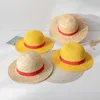 Wide Brim Hats Bucket Luffy Straw Hat Anime Cartoon Cosplay Caps Accessories Summer Sun Sunshade Parent Child for Women Men 230726