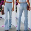 Women's Jeans Slim Flared Denim Women Elasti Waist High Pants Trousers Casual Stretch Fashion Urban Trouser