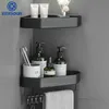 Badkamer Planken Badkamer Plank Hoek Ruimte Aluminium Badkamer Driehoek Mand Douche Opbergrek Wandmontage Zwart/Mat/Grijs 230725