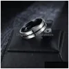 Band Ringen Rvs Groef Kruis Blauw Zwart Goud Vinger Ring Vrouwen Mannen Mode-sieraden Zal En Sandy Drop levering Dh80V