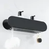 Estantes de baño Diseño Estante de baño Organizador Caddy de ducha de aluminio negro con gancho Wc Accesorios en la decoración de la pared Estante de almacenamiento de cocina 230725