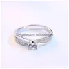 Pierścień Pierścienia Krzyż Cubic Crystal Crystal Otwarte Regulowane Pierścionki zaręczynowe dla kobiet biżuteria mody Will i Sandy Drop Ship Gelive DHQSC