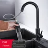 Kitchen Faucets Faucet Pull Out Tap 2 Function Stream Sprayer Single Handle Stainless Steel Sink Cold Water Mixer Taps