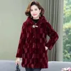 Jaquetas mãe novo inverno pele de vison jaqueta falsa 5xl moda engrossar com capuz casaco de pele de vison médio longo quente solto parka feminino