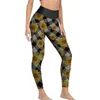 Active Pants Sunflower Bouquet Yoga Honeycomb Print Leggings Sexy Workout Leggins Women Cute Stretchy Sports Tights