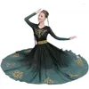 Abbigliamento da palcoscenico Xinjiang Uygur Costumi di performance di danza Abito mongolo femminile di minoranza etnica Abito nazionale