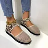 Scarpe eleganti Sandali da donna Moda Mesh traspirante Appartamenti con stampa leopardata Casual Hollow Light Lace-up Beach Zandalias De Mujer