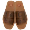 Sandały luksusowe Kampy Kappy drzewne płaskie muły platforma haftowana lniana lniana obcasowa sandał espadrille klin slidera słynne slajdy basenowe buty buty