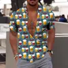 Mens Casual Shirts Summer Hawaiian Skull Graphic Printing 3D Outdoor Vintage Street Street Sleeves Clothing Fashion Streetwear Tops 230726