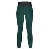 Aktywne spodnie Zielone czarne legginsy z zapaśniczką Mały wzór modny joga w talii moda szybko suszona legginsy biegowe