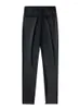 Women's Leggings 2023 Women Clothing Zip High Waist Faux Leather Legging Front Visible Seam Detail Casual PU Black Skinny Pants