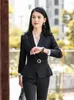 Kadın Suitler Sonbahar Ofis Lady Top Blazers Katı Uzun Kollu Ceket Hırka Düğmesi Günlük Takım Takım Donanma Düzenli Düzenli Kadınlar Şarap Kırmızı Ceket